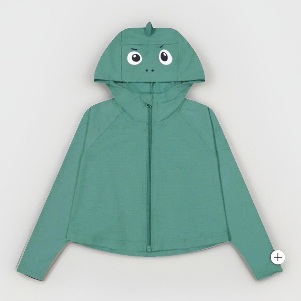 Hazel + Harper UPF Swim Coverup Unisex Kids 2T-4T Green Dinosaur Full Zipper‎